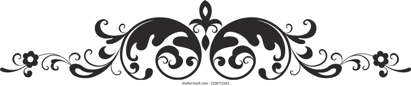 Aesthetic abstract vintage pattern for print with abstract line style vector illustration wall decor sticker vector black white interior design monogram swirls decor