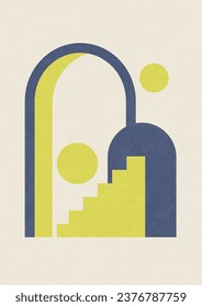 Aesthetic architecture elements poster illustration. Modern abstract art.