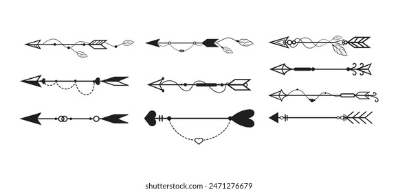Aesthetic Arrows Line Art Vector Set