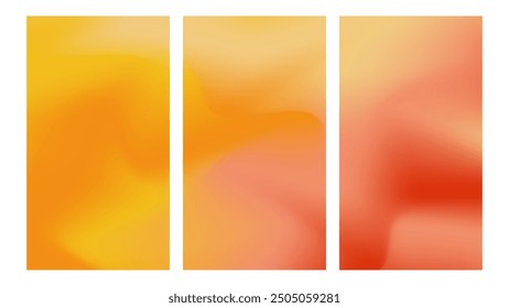 Aesthetic autumn colors gradient smooth background. Collection set fall season gradient colors, design for vertical background banner or social media.
