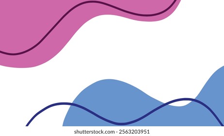 Aesthetic background of blue and pink waves