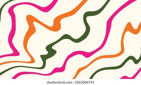 Aesthetic background with bright colorful wave handwriting