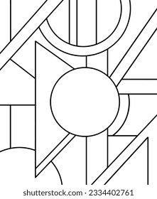 Aesthetic background with clean geometric shapes that can be used for posters, banners, flyers, websites or greeting cards. vector illustration. Coloring book. sstkbold