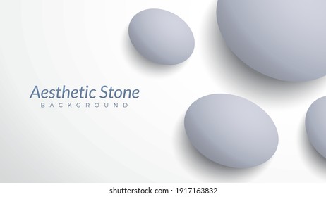 ästhetische Hintergrunddesign-Vorlage mit Leerraum. Marmorsteine, Vektorgrafik. ovale Form wie ein Ei. einfach und minimal. luxuriös, elegant, hell, weiß, hellgrau. Pastellfarbengradation