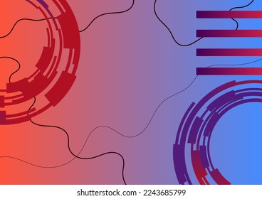 Aesthetic background with lines and electric technology effect for poster and banner backdrop