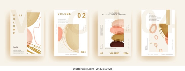 aesthetic background template vector. Minimalist style posters cover with colorful design. Modern wallpaper design for social media, brochure, flyer, banner