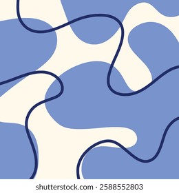 Aesthetic background vector illustration with pastel blue waves suitable for presentation templates