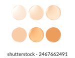 Aesthetic beige circles set in different shades, glossy beige sphere or blob isolated, shiny round orbs or bubbles with gradient texture. Elegant decoration element.
