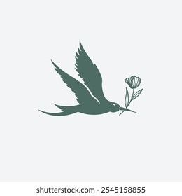 Aesthetic Bird Nature Logo Vector Illustration