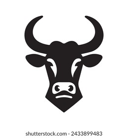 Aesthetic black simple cow Logo illustration for gaming logo designed by dekreatif.id