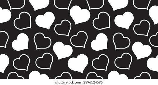 Aesthetic black and white heart shape gift-wrapped pattern. for Christmas, birthdays, or Valentine's, and for other purposes with some creative design ideas.