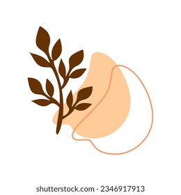 Aesthetic blob with leaf vector element