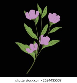 AESTHETIC BLOOMING FLOWER DIGITAL ILLUSTRATION