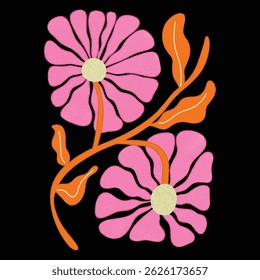 AESTHETIC BLOOMING FLOWER DIGITAL ILLUSTRATION