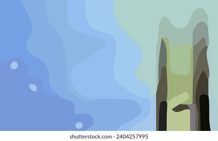 Fondo abstracto de azul estético con área de copia. Adecuado para afiches y pancartas