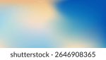 Aesthetic blue and beige tosca gradient background. Abstract blurred sea beach wide bg. Sea shore fuzz landscape vector texture. Blurred sea wave pattern. Sea and sand dunes top view horizontal banner