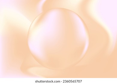 Aesthetic blurred fluid background, neutral beige tones , with shiny glowing circle, ideal for beauty presentation, cosmetic and skin products, web template, social media banners