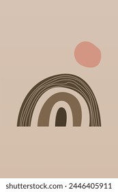 Aesthetic boho rainbow background. Rainbow abstract boho background