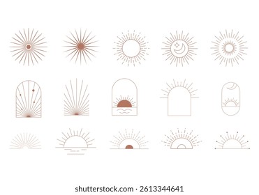 Aesthetic Boho Sun Line Element