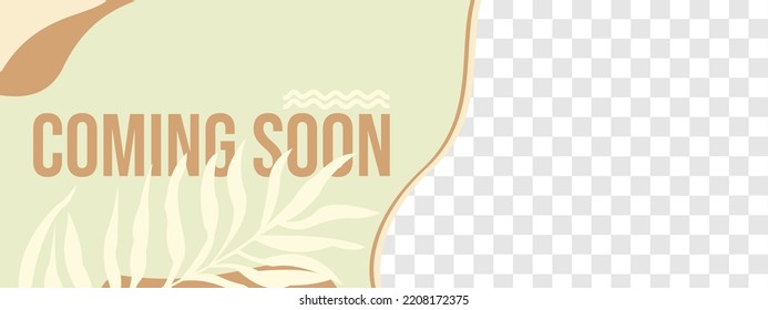 aesthetic boho theme coming soon banner. facebook cover for social media promotion
