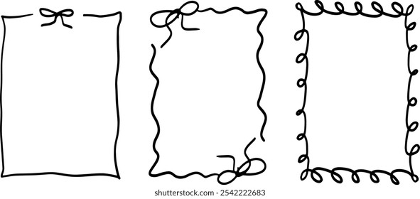 Aesthetic Border and Frame Set Illustration | Minimalist Doodle Vector for Elegant Designs