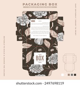 Plantilla de diseño de embalaje de caja estética 70