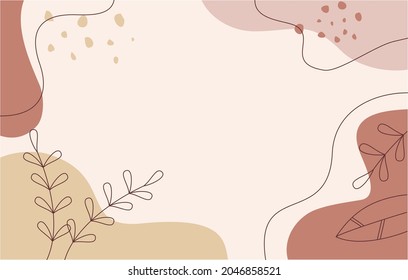 Aesthetic Brown Background Abstract With Leaves