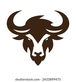 Aesthetic brown simple bull Logo illustration for gaming logo designed by dekreatif.id