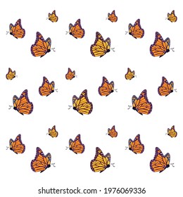 Aesthetic butterfly with retro color. Butterfly pattern for any needs such as wallpaper, kids clothing, fabric, and book cover. Beauty butterfly vector illustration ready for printing.