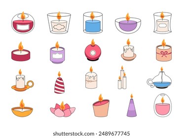Aesthetic Candle Illustration Element Set