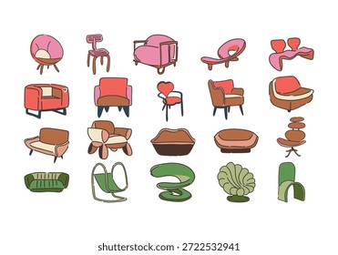 Conjunto de elementos de Colección de silla estética