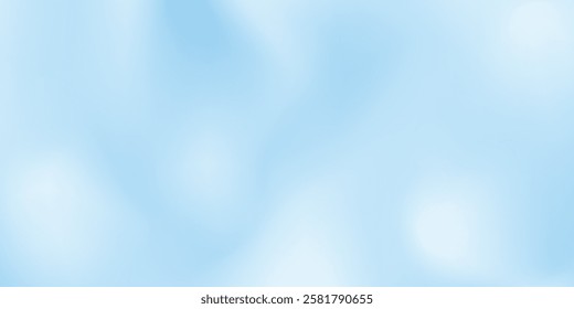 Aesthetic clear blue sky set. Summer season blue pastel colored vertical vector banner. Blurred sky gradient background simple