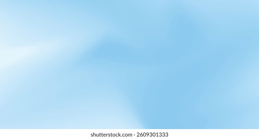 Aesthetic clear blue sky. Summer season blue pastel colored vertical vector banner. Blurred sky gradient background. Simple soft light backdrop.