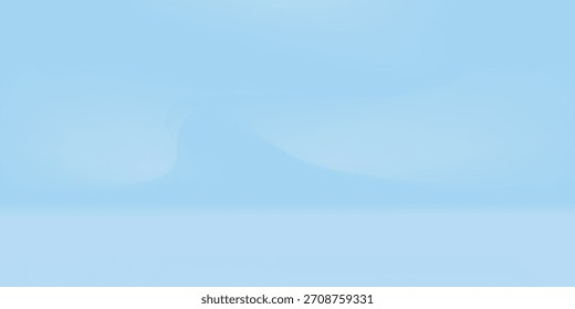Aesthetic clear blue sky. Summer season blue pastel colored vertical vector banner. Blurred sky gradient background. Simple soft light backdrop.