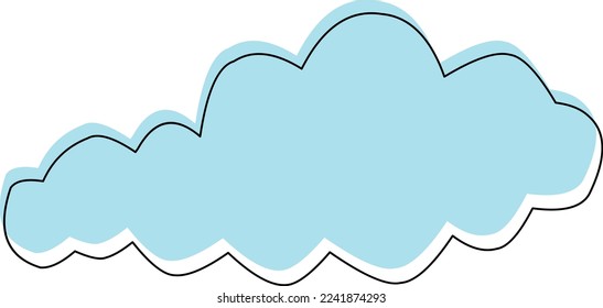 aesthetic cloud icon with black outline