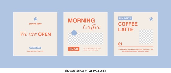 Aesthetic coffee shop template design 