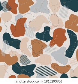 Aesthetic Colorful Cow Pattern With Outline . Abstract design style for home decor print, wallpaper, background, paperwrap print