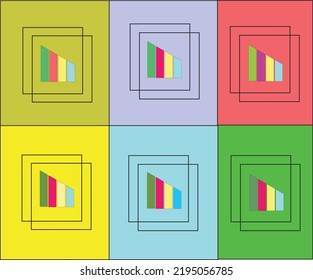 Aesthetic colorful two squares background