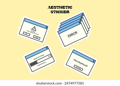 Aesthetic computer task bar with quotes vector design
