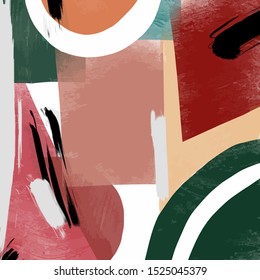 Aesthetic contemporary background. Mid century modern abstract art.