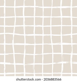 Aesthetic Contemporary printable seamless pattern with abstract Minimal elegant line brush stroke shapes and line in nude colors. Pastel boho background in minimalist mid century style vector
