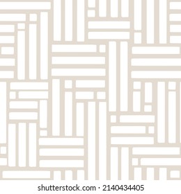 Aesthetic Contemporary printable seamless pattern with abstract Minimal elegant line brush stroke shapes and line in nude colors. Pastel boho background in minimalist mid century style vector