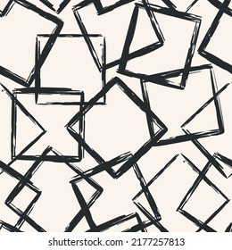 Aesthetic Contemporary printable seamless pattern with abstract Minimal elegant line brush stroke shapes and line in nude colors. Pastel boho background in minimalist mid century style vector  wall