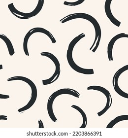 Aesthetic Contemporary printable seamless pattern with abstract Minimal elegant line brush stroke shapes and line in nude colors. Pastel boho background in minimalist mid century style vector  wall