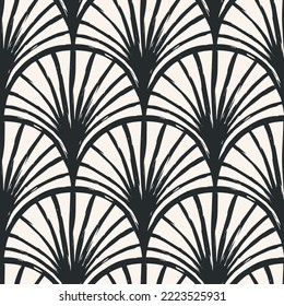 Aesthetic Contemporary printable seamless pattern with abstract Minimal elegant line brush stroke shapes and line in nude colors. Pastel boho background in minimalist mid century style vector  wall