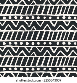 Patrón estético contemporáneo imprimible sin fisuras con formas abstractas de pincel de línea minimalista elegante y línea en colores desnudos. Fondo del Boho del Pastel en el estilo minimalista vectorial Ilustración