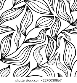 Aesthetic contemporary printable seamless pattern with branches and leaves. Modern floral background for textile, fabric, wallpaper, wrapping, gift wrap, paper, scrapbook and packaging