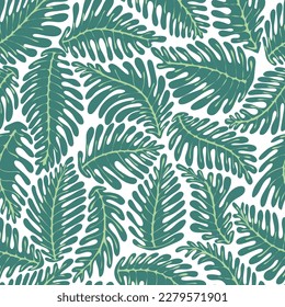Ästhetische zeitgenössische druckbare, nahtlose Muster mit Blättern. Moderner floraler Hintergrund für Textilien, Gewebe, Tapeten, Umhüllung, Geschenkverpackung, Papier, Scrapie und Verpackungen