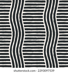Aesthetic Contemporary printable seamless pattern with abstract Minimal elegant line brush stroke shapes and line in nude colors. Pastel boho background in minimalist style vector Illustration wall