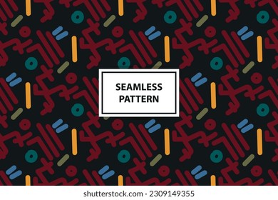Aesthetic Contemporary printable seamless pattern with abstract Minimal elegant line brush stroke shapes and line in nude colors. Pastel boho background in minimalist mid century style vector